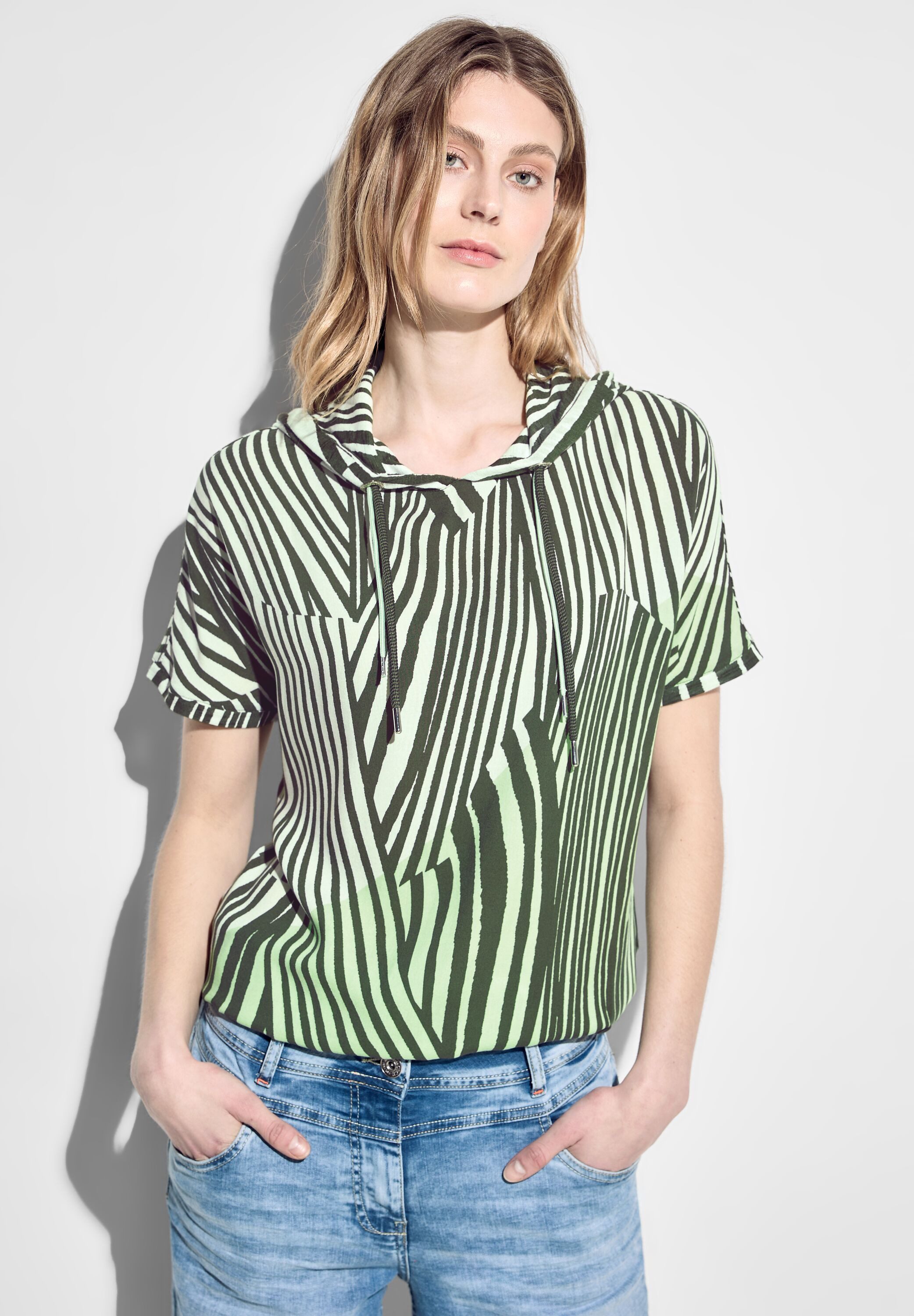 CECIL Kapuzenshirt mit Streifenmuster günstig online kaufen