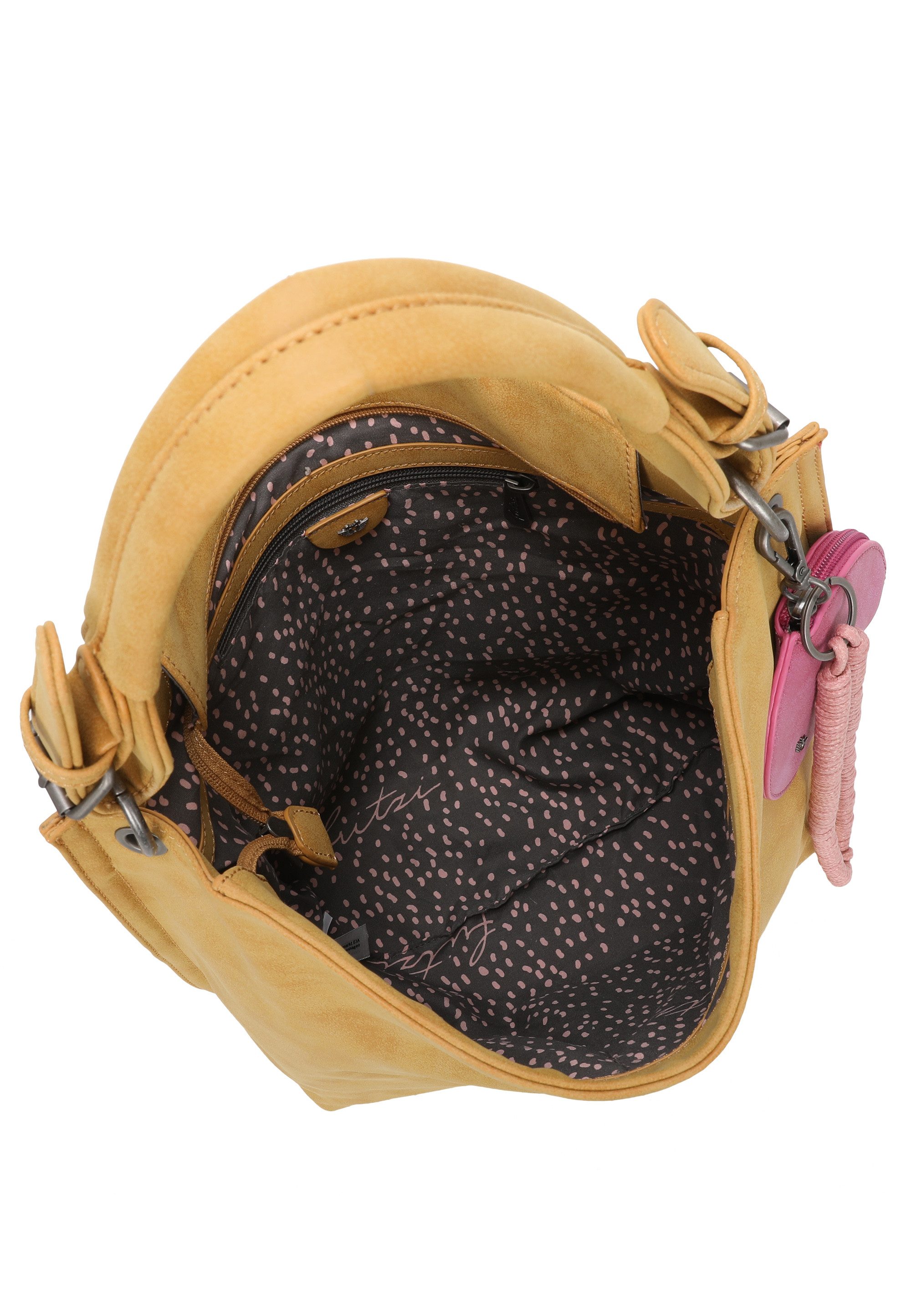 Fritzi aus Preußen Schultertasche Fritzi01N, mit abnehmbarer Schlüsselschlange und Taschenanhänger
