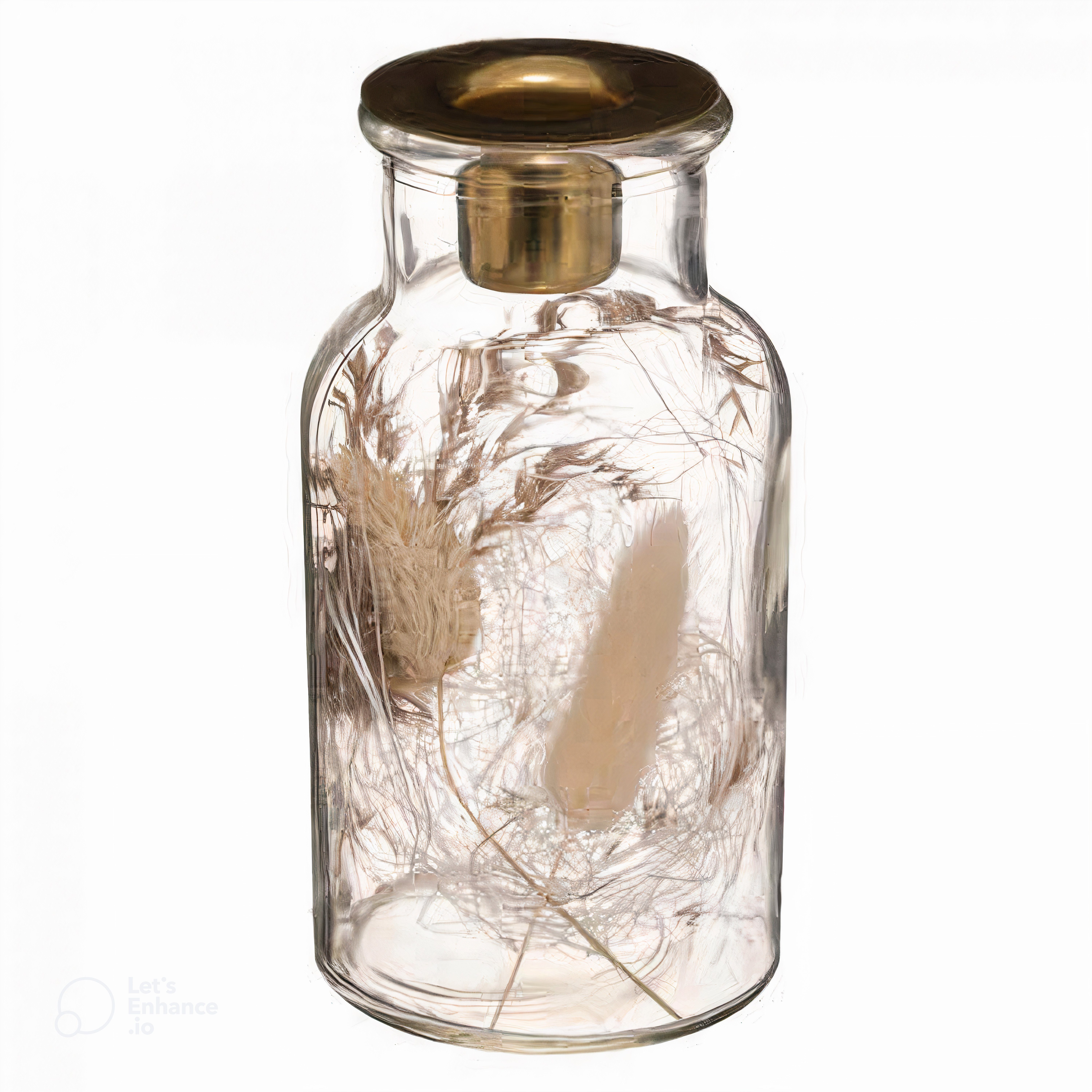 H-basics Kerzenhalter Trockenblumen Glaskerzenhalter - Kerzenhalter, Spitzkerzen Glas, Windlicht, Teelicht, Leuchter, Dekoration, Wohnzimmer, Schlafzimmer