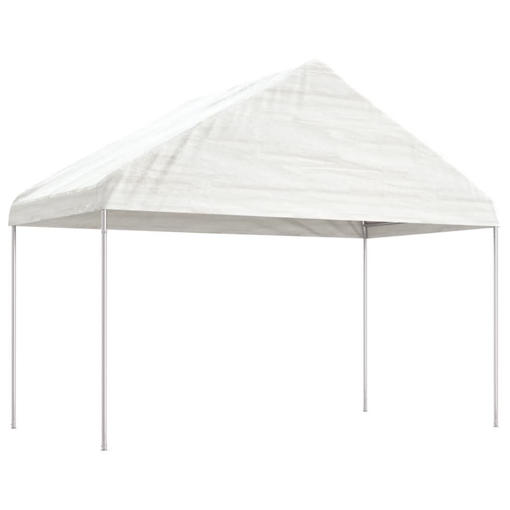 vidaXL Partyzelt Pavillon mit Dach Weiß 4,08x2,23x3,22 m Polyethylen