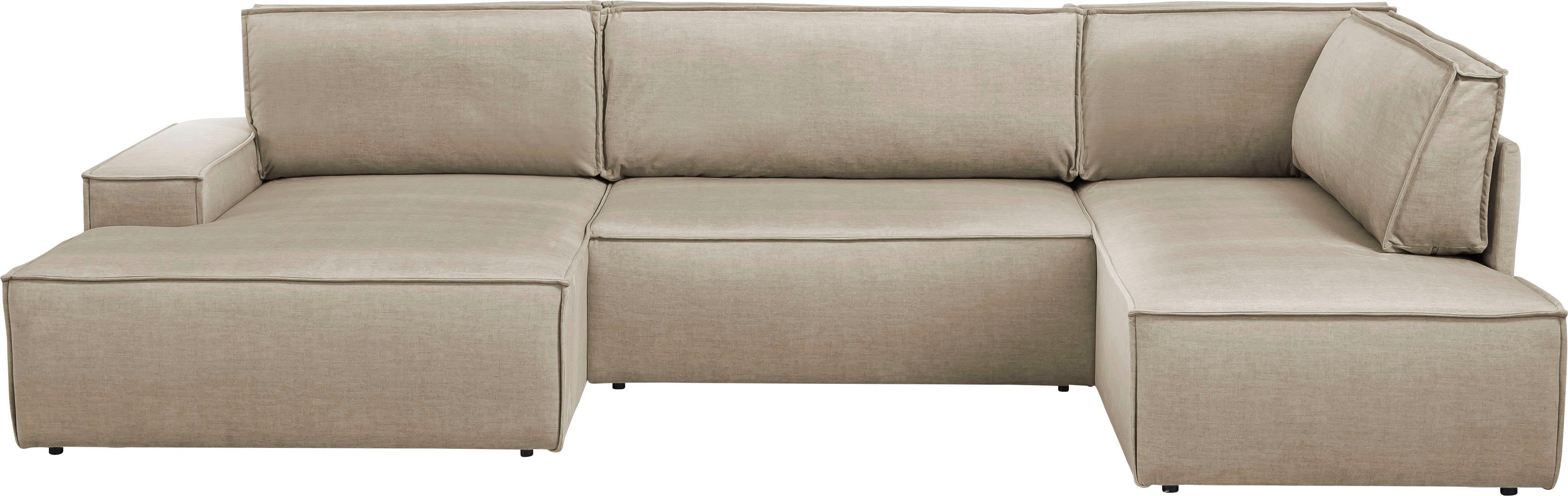 OTTO home Wohnlandschaft SHERWOOD U-Form, 329 cm - OTTO. Verlässliche Qualität., Schlaffunktion m. Bettkasten (194x139 cm), Cord, Vintage, Samtvelours – Bild 3 von 5