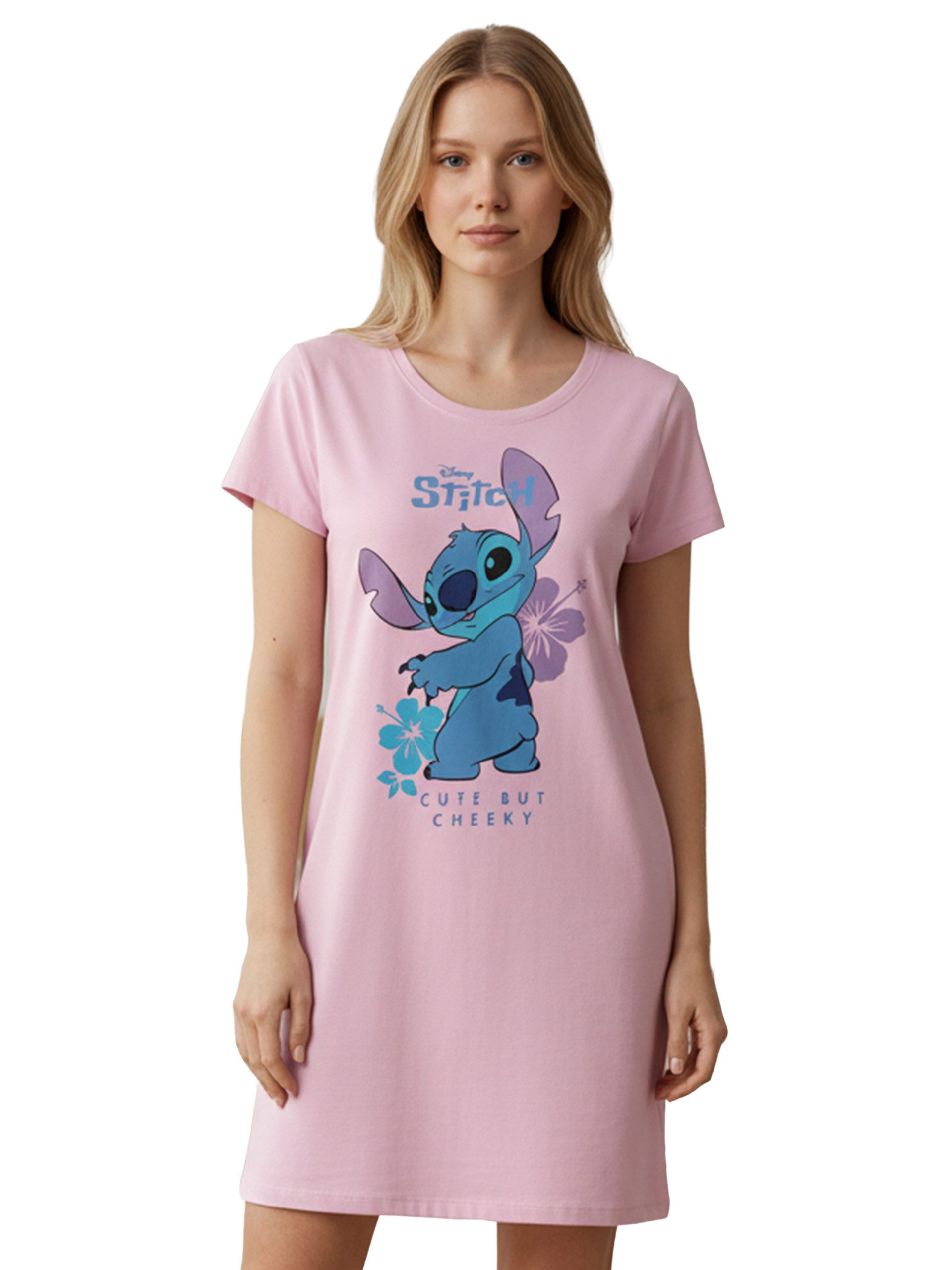 Nachthemd Disney Lilo & Stitch Nachthemd Schlafshirt Pyjama Kurzarm Oberteil