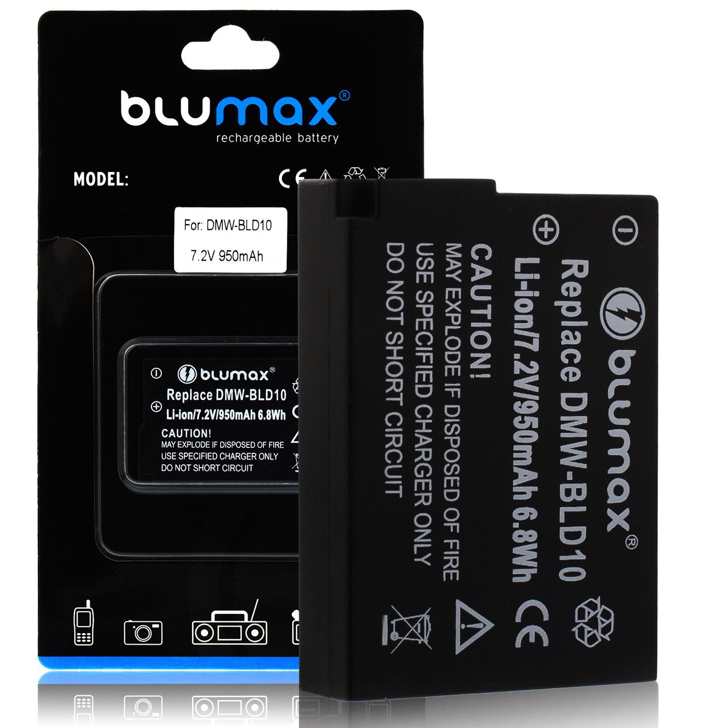 Blumax 2x DMW-BLD10E DMW-BLD10PP 950 mAh GF2KS Kamera-Akku DMC-GF2