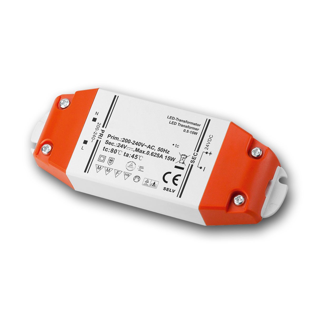 Goobay LED Slim-Transformator 24V DC, 0-15W, IP20, Trafo LED Trafo