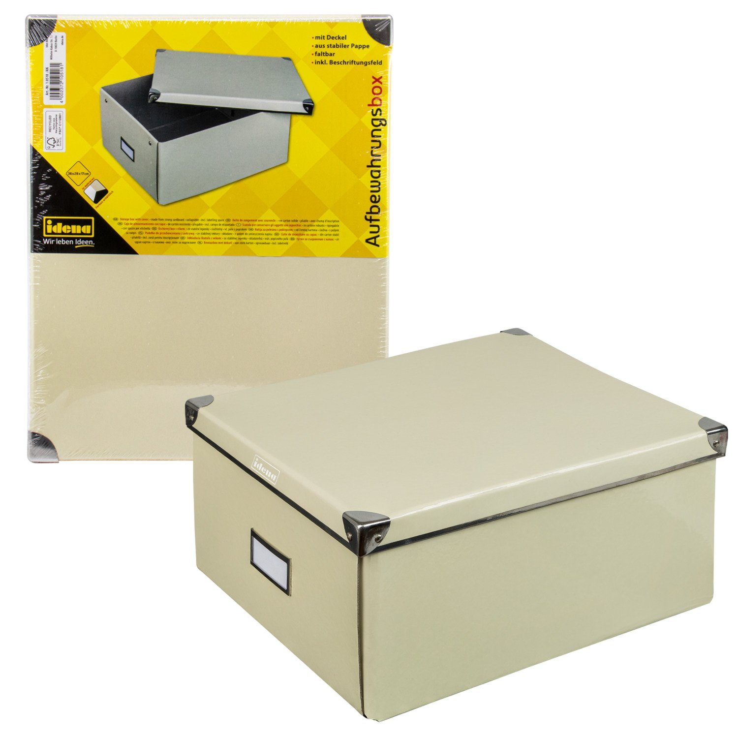 Aufbewahrungsbox Idena 10518 - Aufbewahrungsbox aus festem Karton, Deckel mit verstärkt