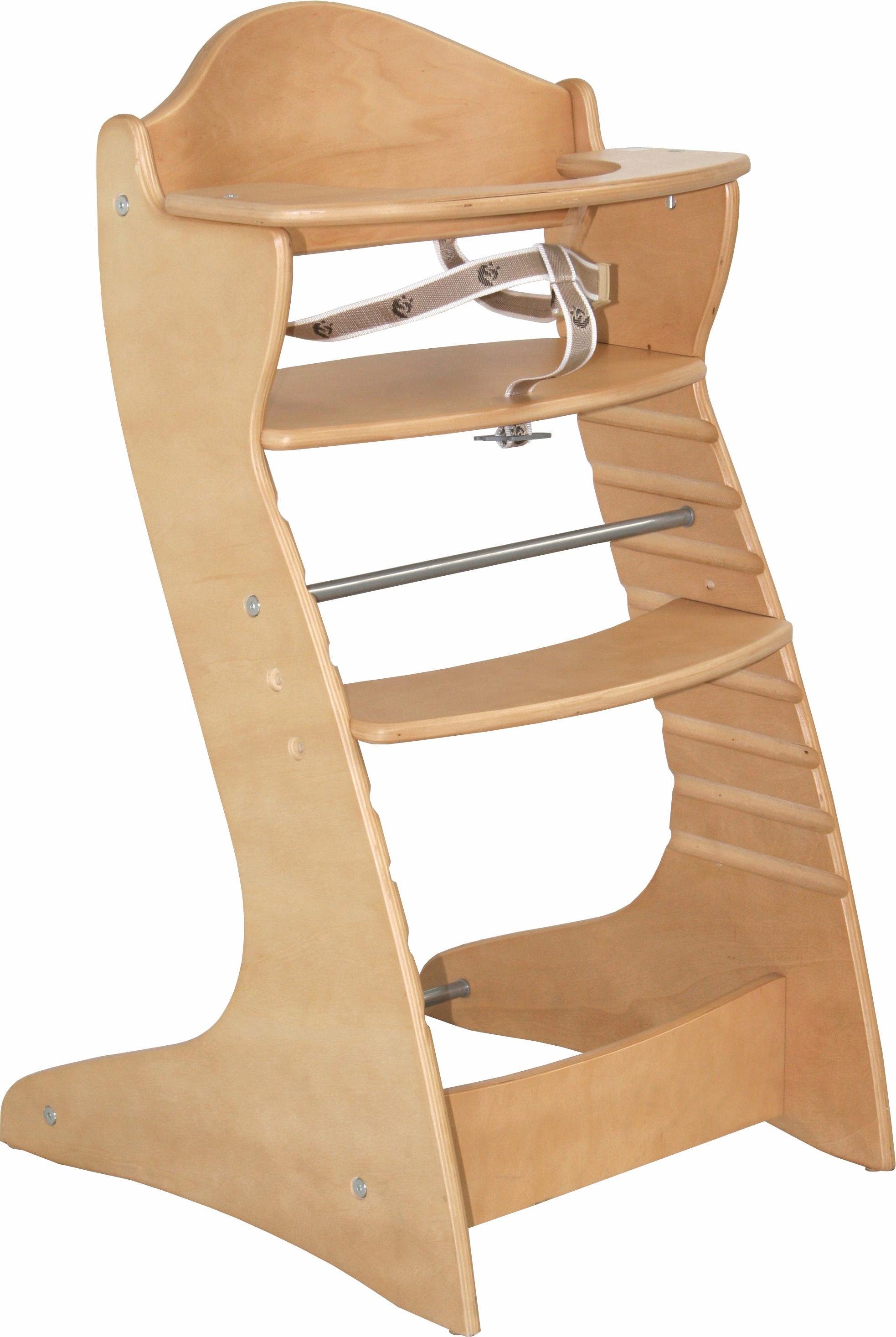 roba® Hochstuhl Treppenhochstuhl Chair up, natur, aus Holz | Mitwachsende Hochstühle