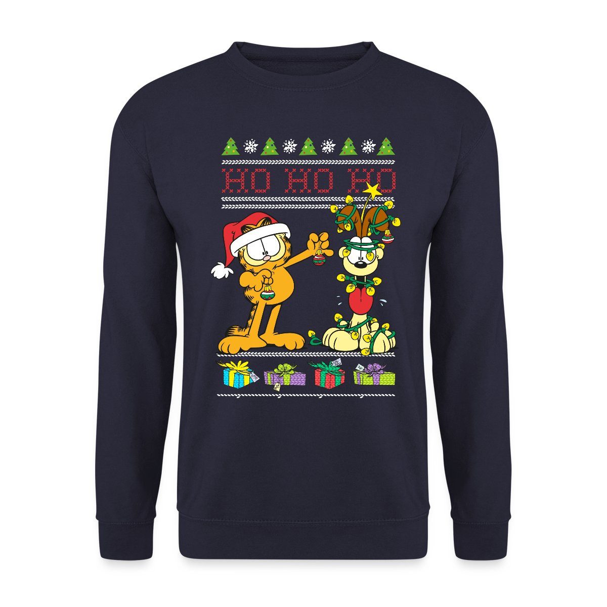 Sweatshirt Garfield Und Odie Hohoho Ugly Christmas Weihnachten Unisex Pullover