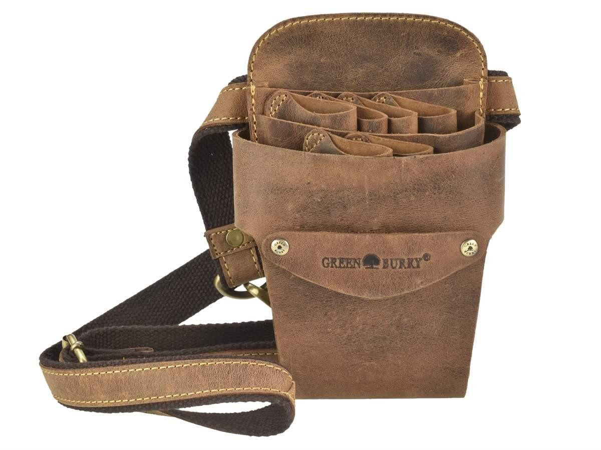 Greenburry Gürteltasche Vintage, Friseurtasche, Scherentasche, Vintage Leder antikbraun