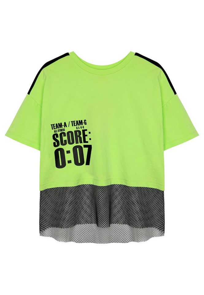 Gulliver T-Shirt mit Print und Netz, Angesagter Schnitt mit verlängerter  Rückenpartie