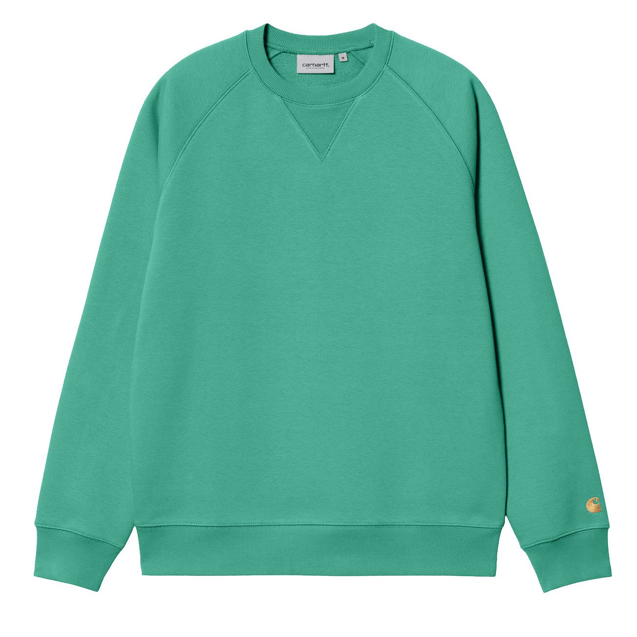 Carhartt WIP Sweatshirt Carhartt WIP Chase Sweat Herren Aqua Green Gold