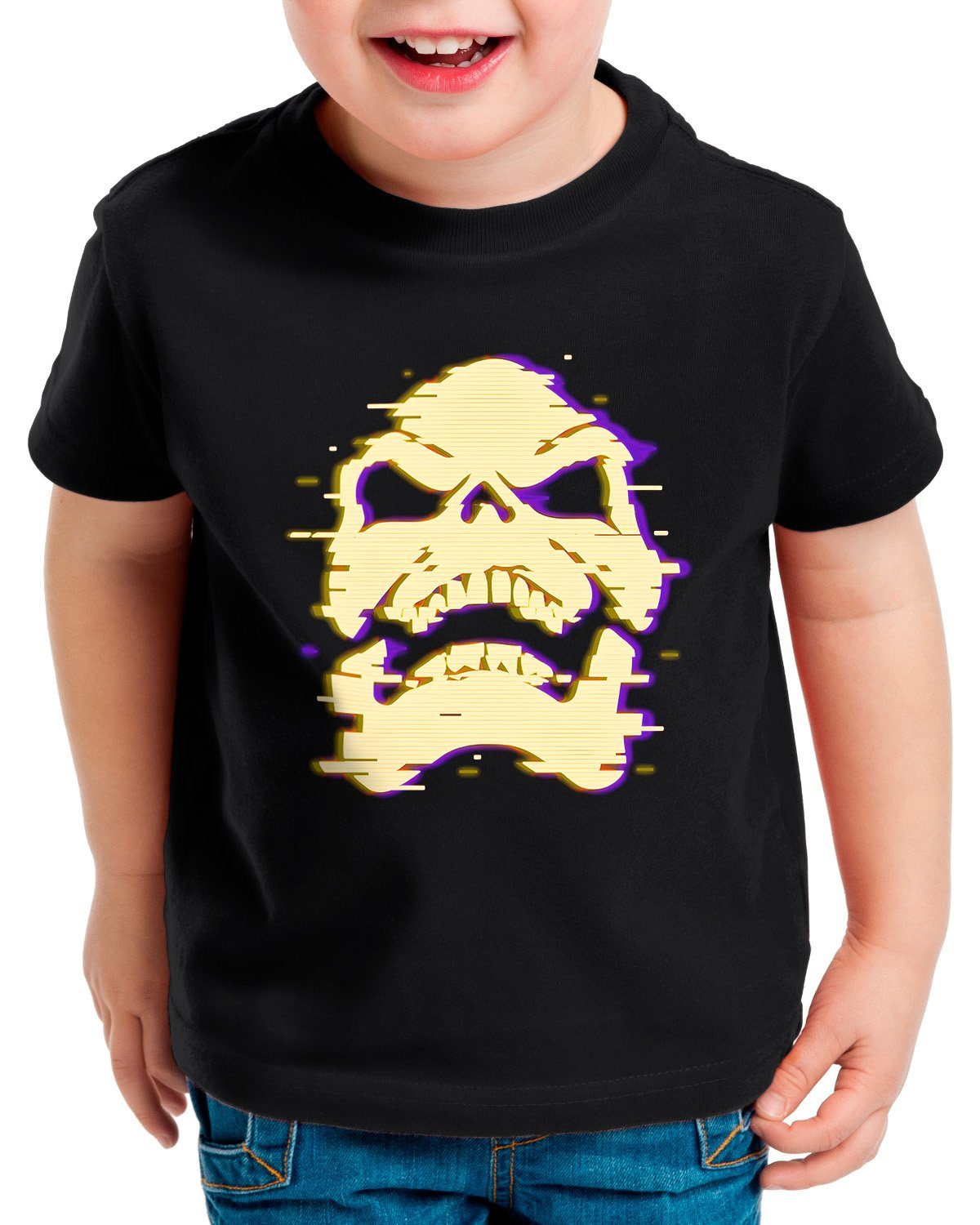 style3 Print-Shirt Kinder T-Shirt Skeletor Glitch of skeletor universe the he-man masters