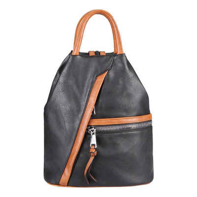 ITALYSHOP24 Rucksack Damen CityRucksack Tasche Umhängetasche, als Rucksack & Handtasche tragbar, viele Farben/Variationen