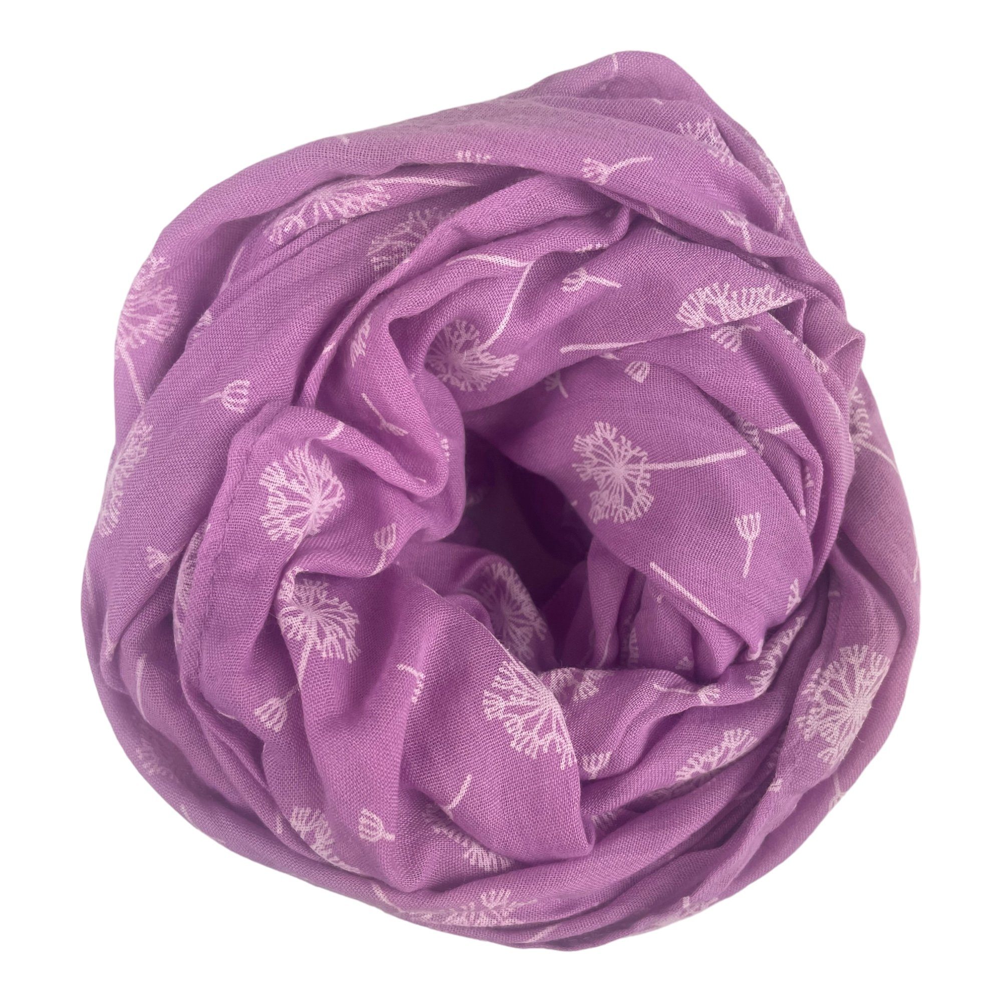 Taschen4life Loop Schal Pusteblumen Schals & Sommer mit Damen Farbwahl, Trend SS-731 Tücher Muster, print, lila