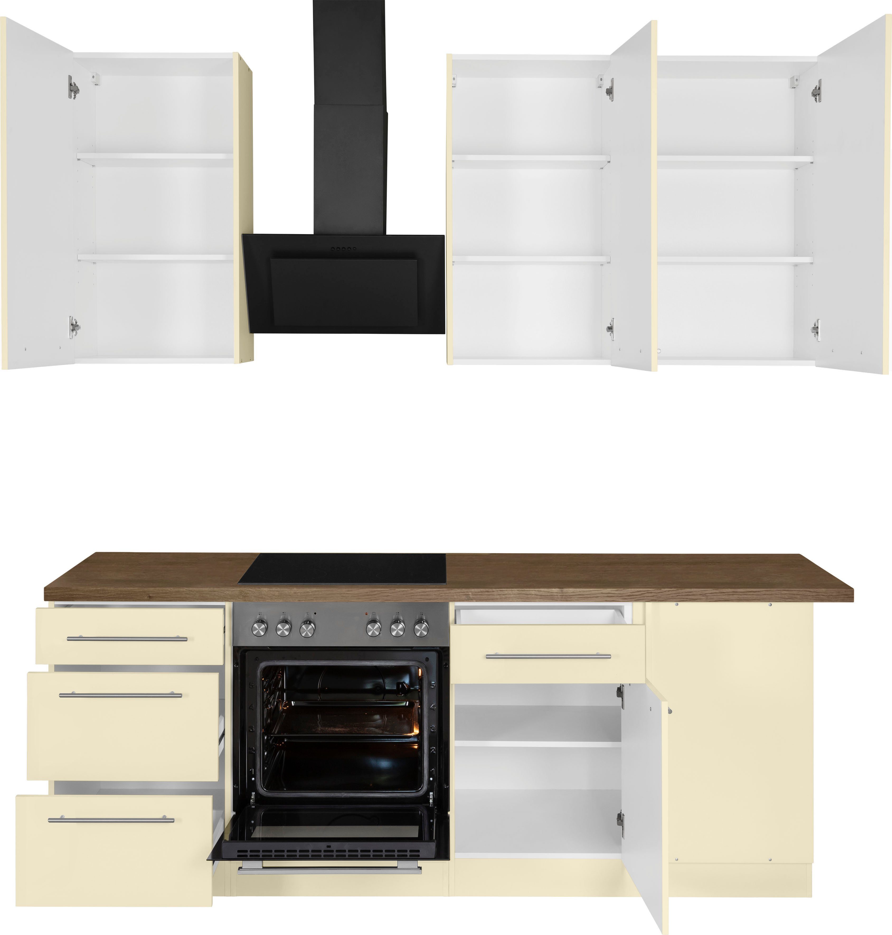 wiho Küchen Winkelküche Unna, mit E-Geräten, Stellbreite 220 x 170 cm