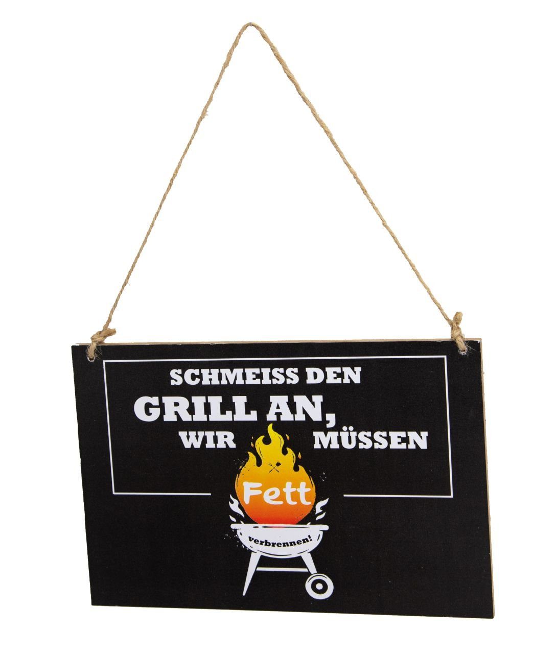 RIFFELMACHER & WEINBERGER Dekofigur Riffelmacher BBQ Schild aus Holz zum Hängen Grill | Dekofiguren