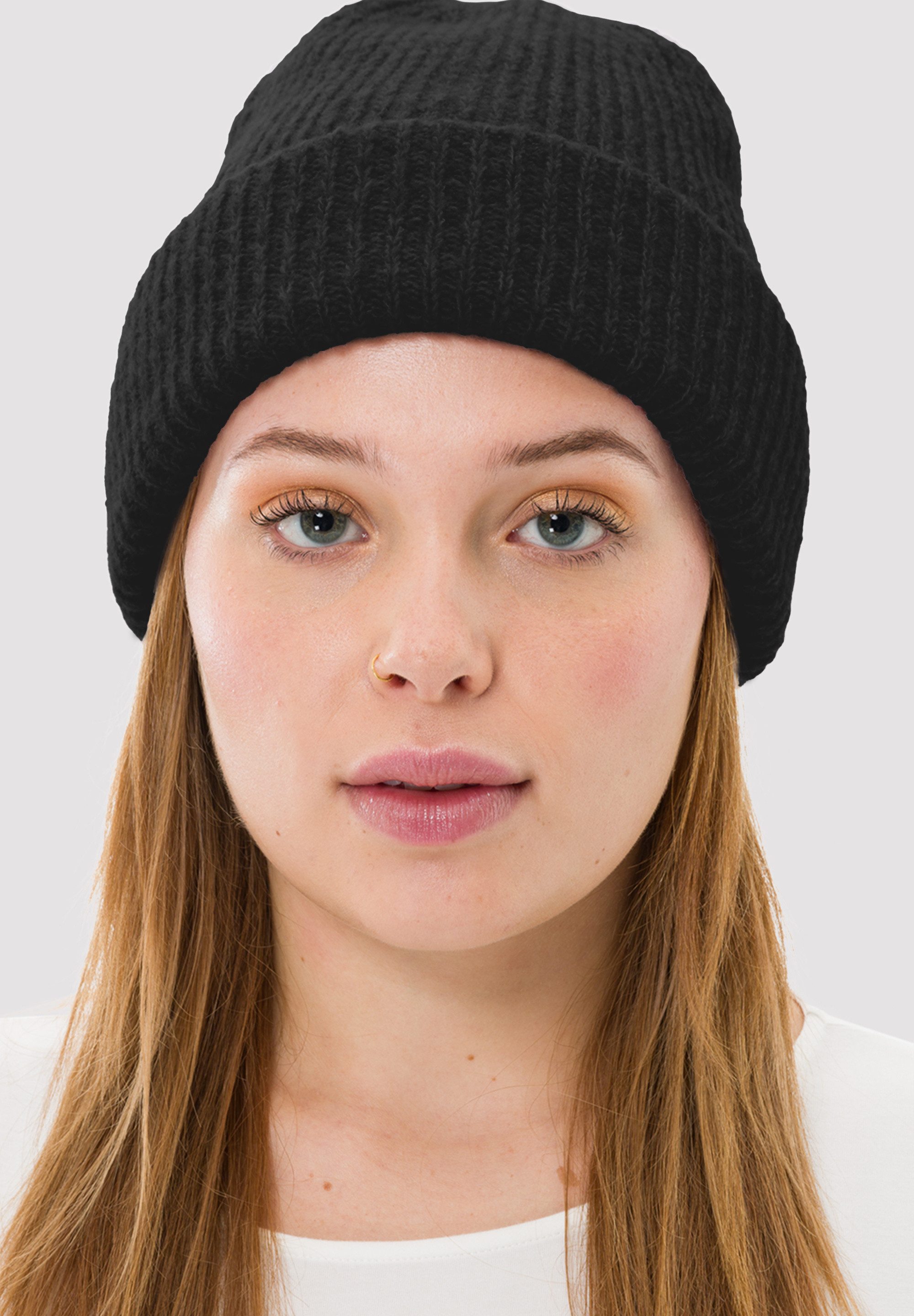 Les Lunes Beanie Luca vielseitig zu kombinieren, Grobstrick, warm, flauschiges Material