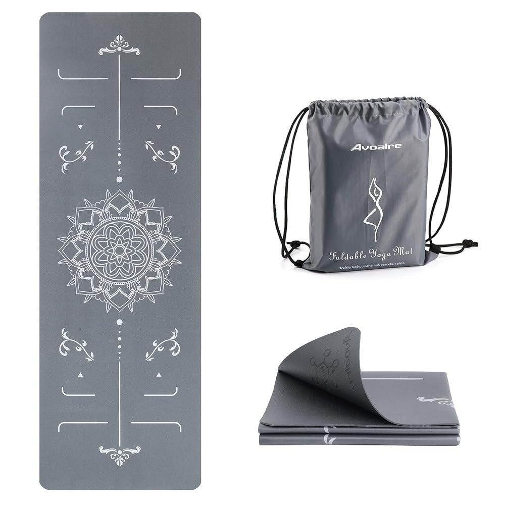 Elegear Sportmatte Faltbare Yogamatte & Fitnessmatte – 6mm PVC Trainingsmatte, rutschfest, faltbare Yogamatte, platzsparend, für Workout, Yoga & Pilates