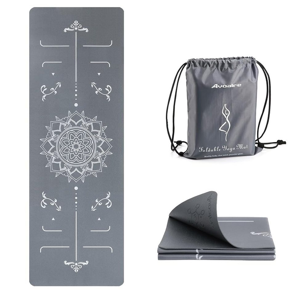 Elegear Sportmatte Faltbare Yogamatte & Fitnessmatte – 6mm PVC Trainingsmatte, rutschfest, faltbare Yogamatte, platzsparend, für Workout, Yoga & Pilates