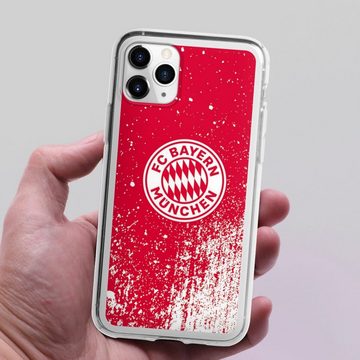 DeinDesign Handyhülle FC Bayern München Offizielles Lizenzprodukt FCB Splatter Rot - FCB, Apple iPhone 11 Pro Silikon Hülle Bumper Case Handy Schutzhülle