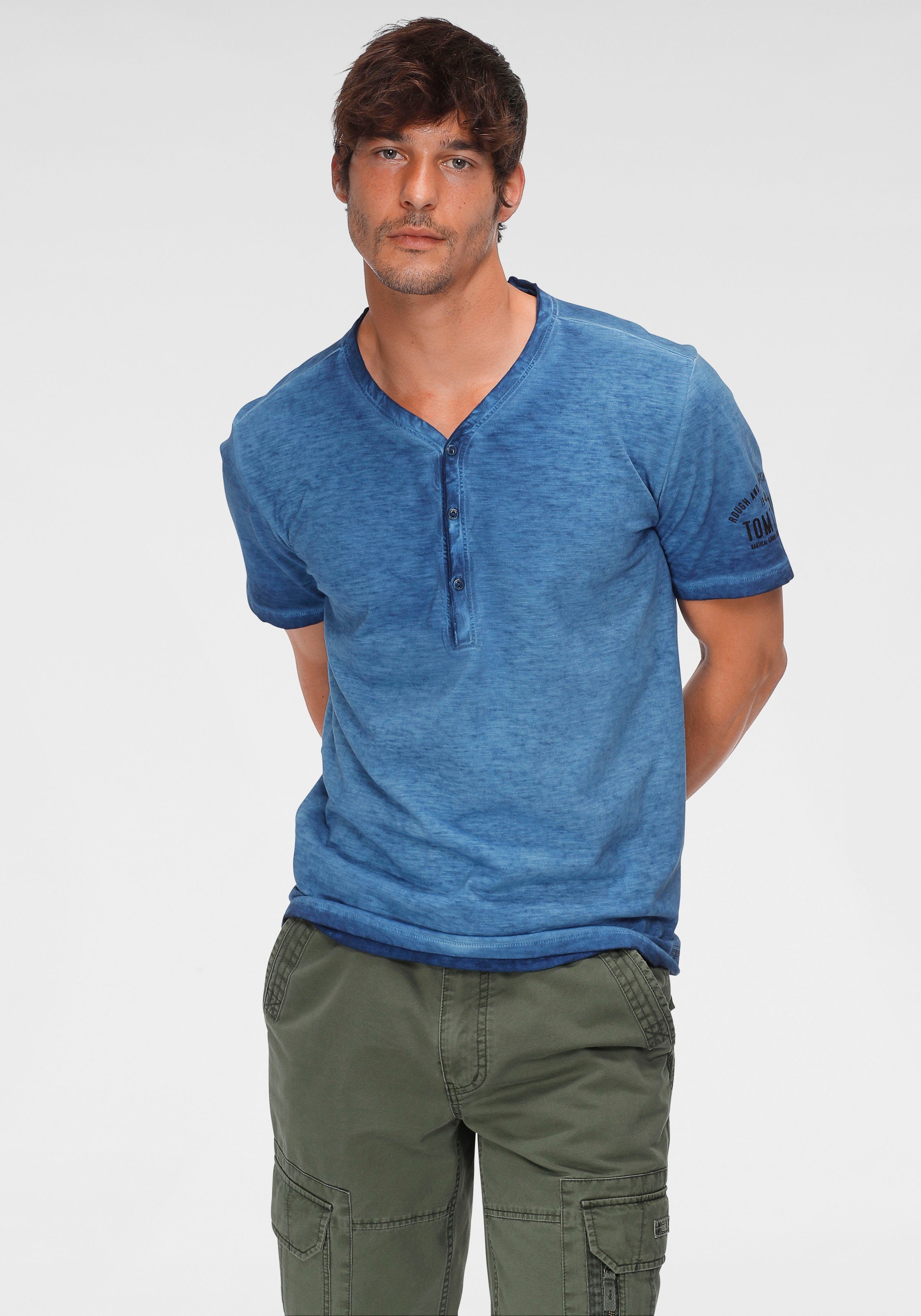TOM TAILOR T-Shirt mit Knopfleiste, Feine Baumwolle online kaufen | OTTO