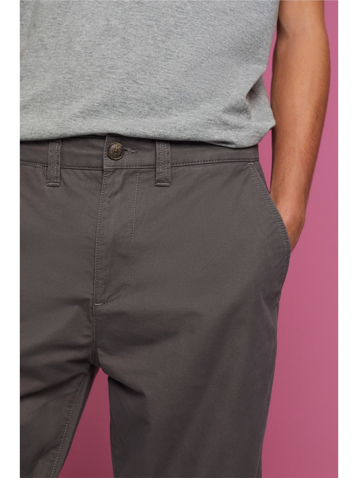 Esprit Shorts Baumwolle GREY DARK nachhaltiger Shorts im aus Chino-Style (1-tlg)
