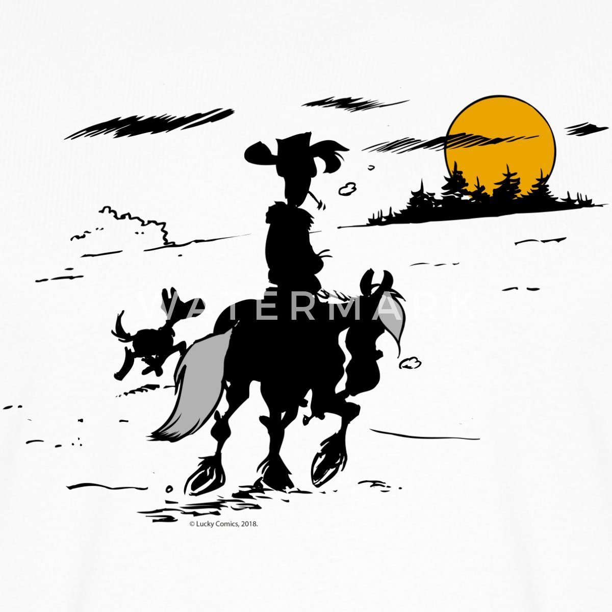 Spreadshirt T-Shirt Lucky Luke mit Jolly günstig online kaufen