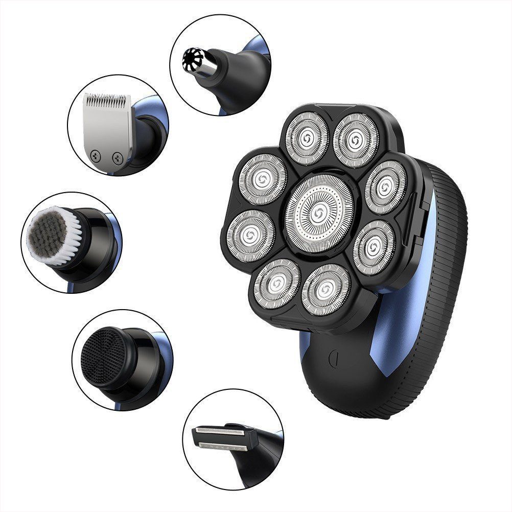 Scttomon Elektrorasierer LK-9510, Aufsätze: 1, Langhaartrimmer, Glatzenrasierer 6 in 1, 9D Schwimmende Schneidköpfe