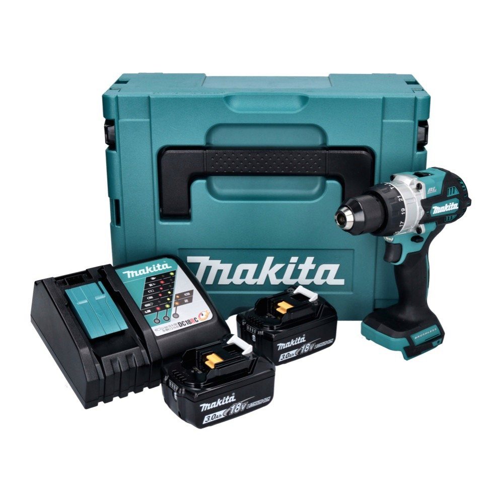 Thumbnail - Makita Schlagbohrmaschine DHP 486 RFJ Akku Schlagbohrschrauber 18 V 130 Nm Brushless + 2x Akku