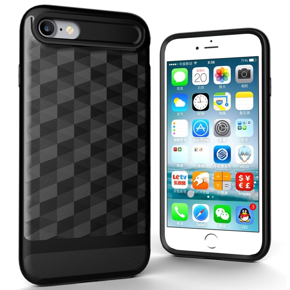 König Design Handyhülle Apple iPhone 8, Apple iPhone 8 Handyhülle Backcover Schwarz
