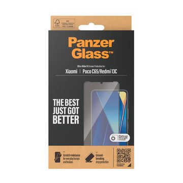 PanzerGlass Screen Protector Ultra Wide Fit für Xiaomi Redmi 13C, Displayschutzglas, 1 Stück, Bildschirmschutz, Displayschutzfolie,Einfach anbringen,kratz-&stoßfest