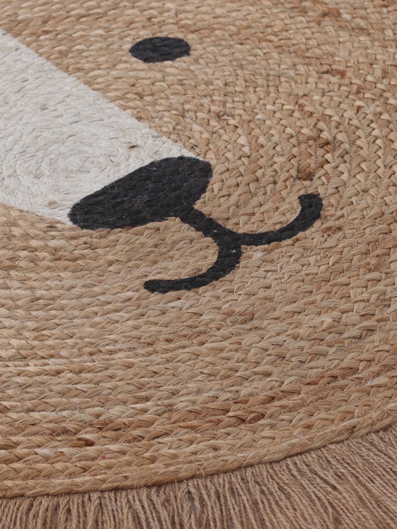 vertbaudet Kinderteppich Runder Kinderzimmer Teppich aus Jute