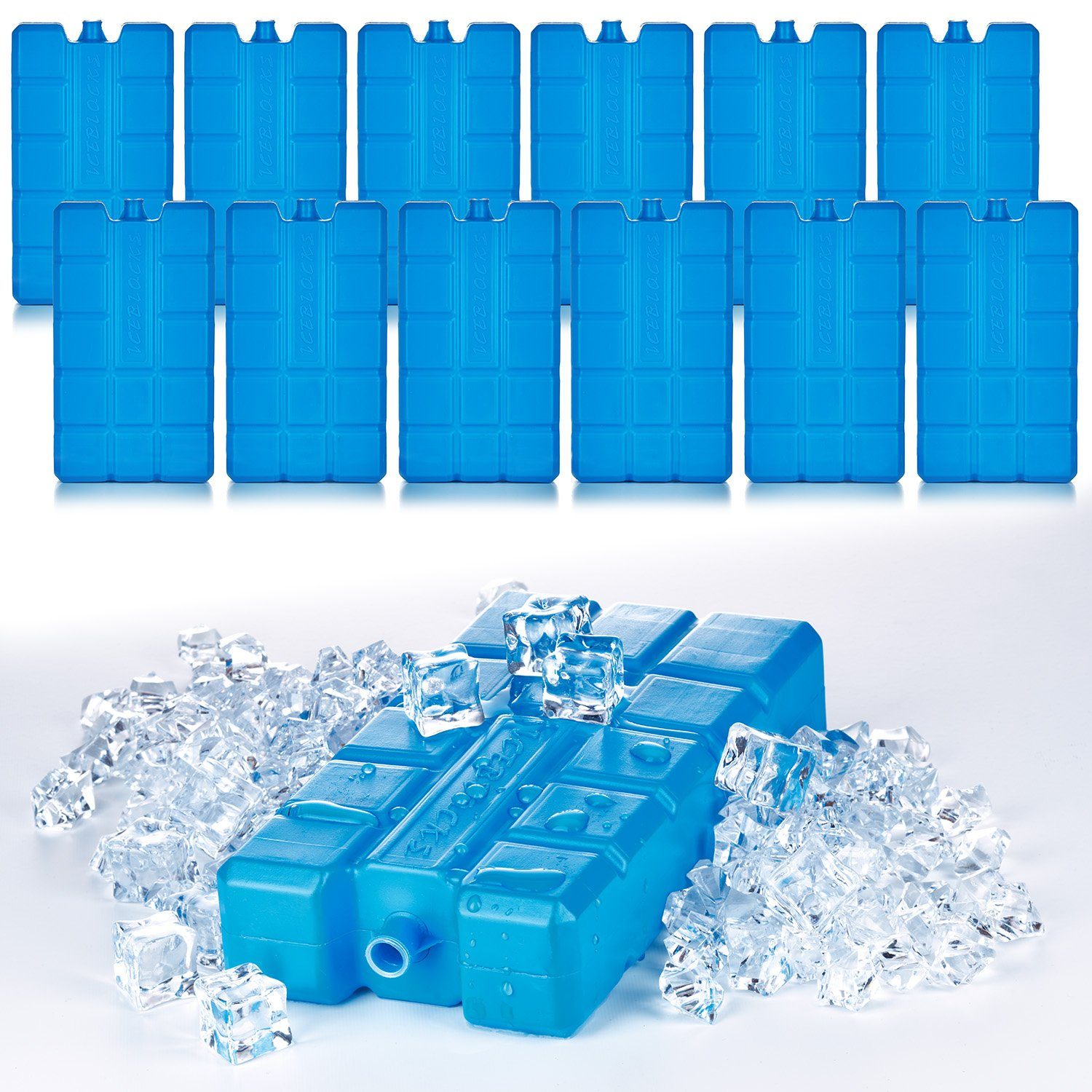 BigDean Kühlakku 12x Kühlakkus je 200ml 12h Kühlung für Kühltasche & Kühlbox Made, Natürliche Kühlflüssigkeit, Robustes HDPE-Kunststoffgehäuse.