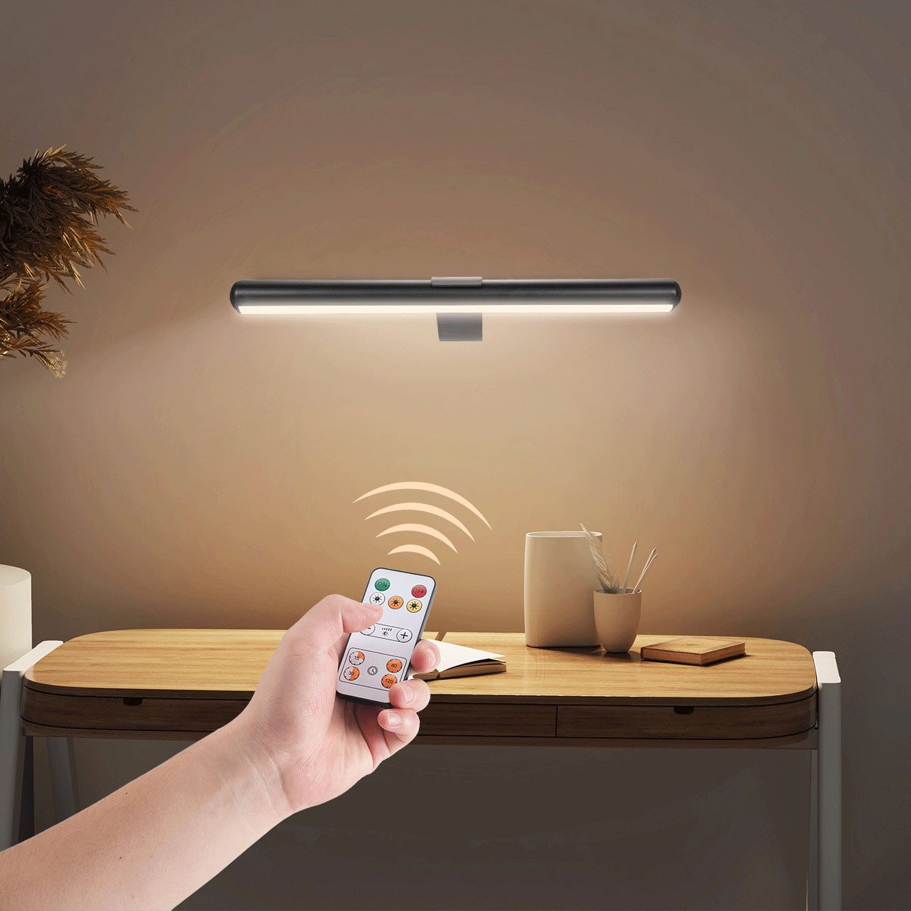 shop'n smile ideoon LED Wandleuchte Dimmbare Bildleuchte Fernbedienung&Touch-Schalter 4400 mA Akku, LEDs, warmweiss, kaltweiss, naturweiss, 40 LEDs, 4 Lichtfarben, 12–20 Std. Laufzeit & Timer 15–60 Min