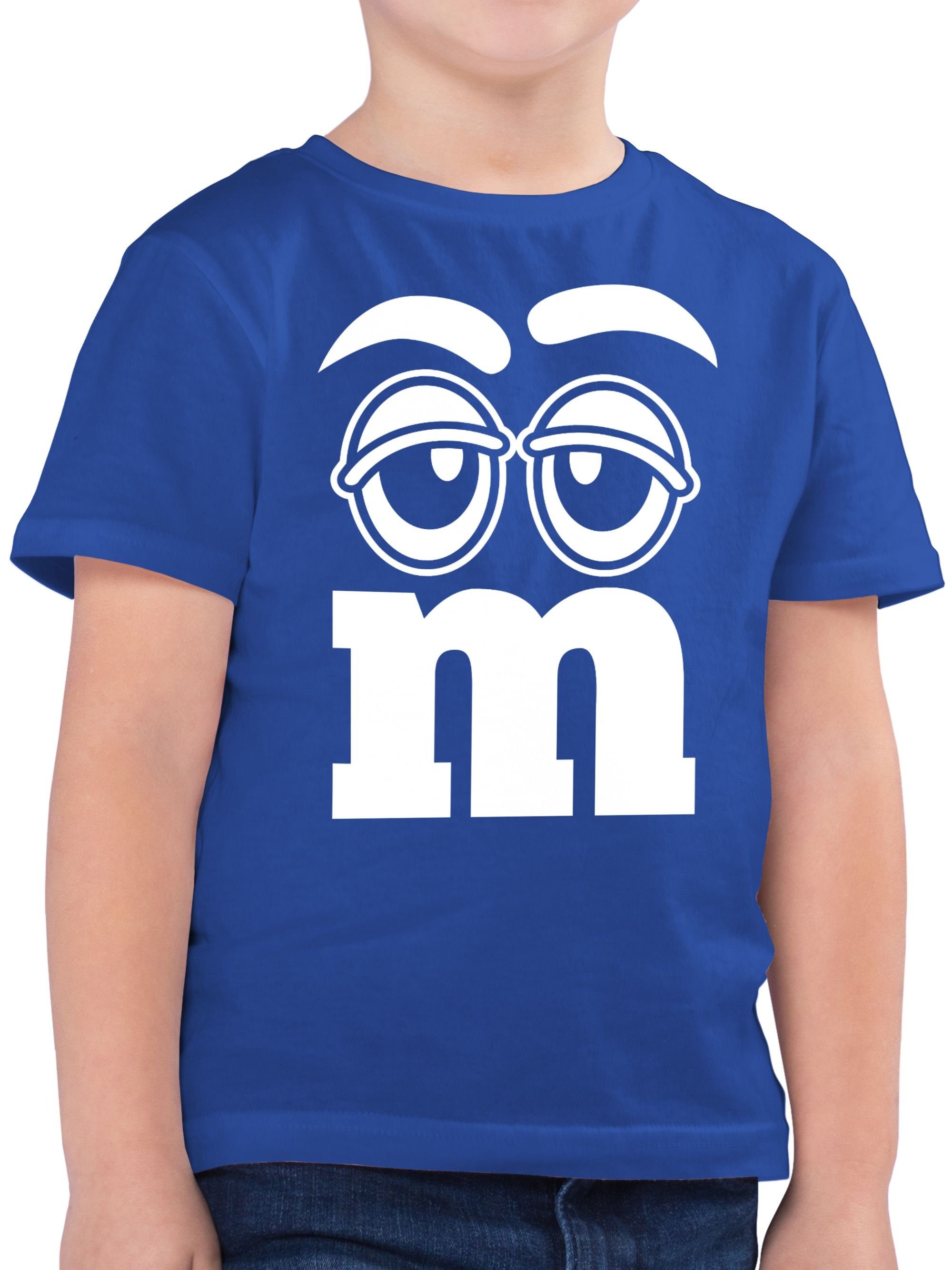 Shirtracer T-Shirt Faschingskostüm Gruppen M&M Aufdruck Gesicht Karneval & Fasching