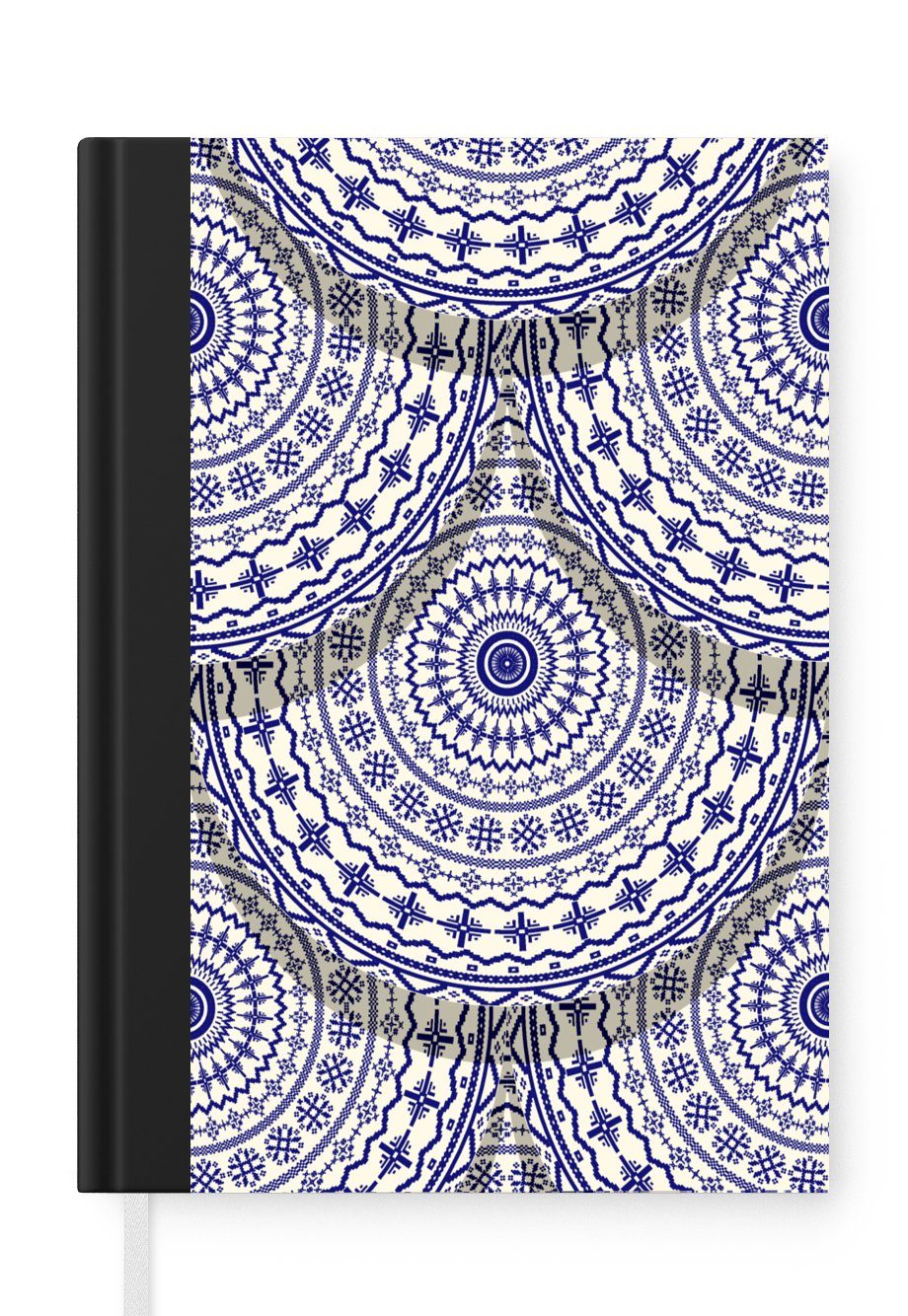 MuchoWow Notizbuch Design - Delfter Blau - Muster, Journal, Merkzettel, Tagebuch, Notizheft, A5, 98 Seiten, Haushaltsbuch