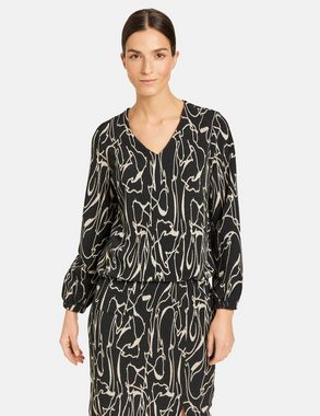 GERRY WEBER Langarmshirt Blusenshirt aus Jacquard mit elastischem Tunnelband