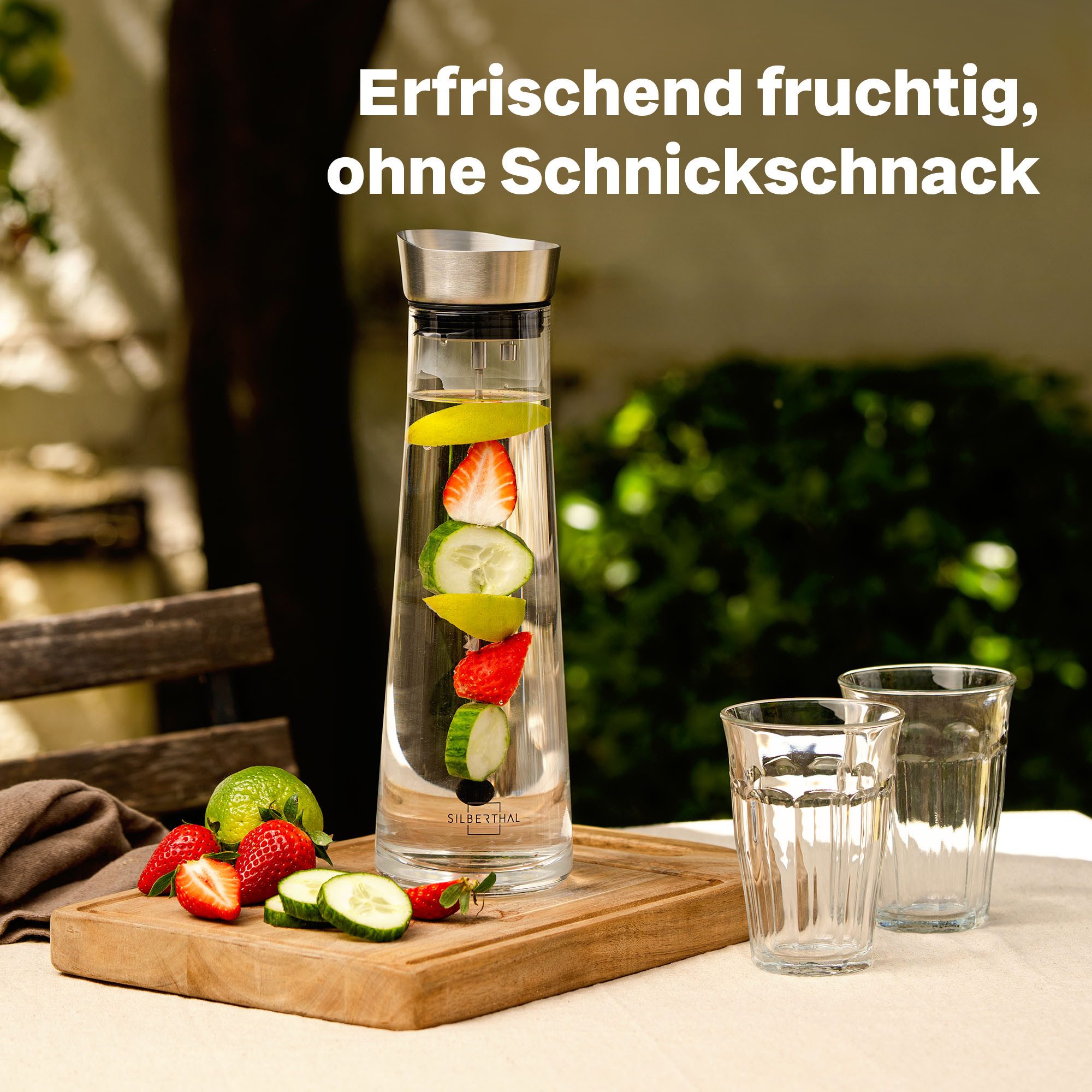 SILBERTHAL Wasserkaraffe Glaskaraffe mit Spieß, (1-tlg)