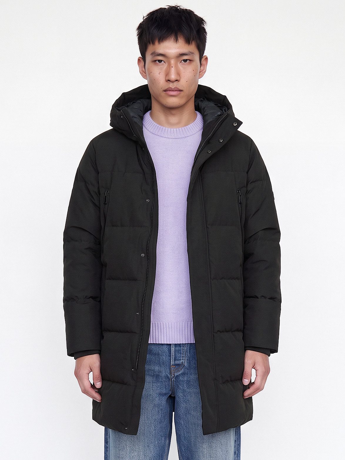 Jack & Jones Steppjacke JJEBECKS LONG PUFFER SN Kunstfaser, gesteppt und gefüttert