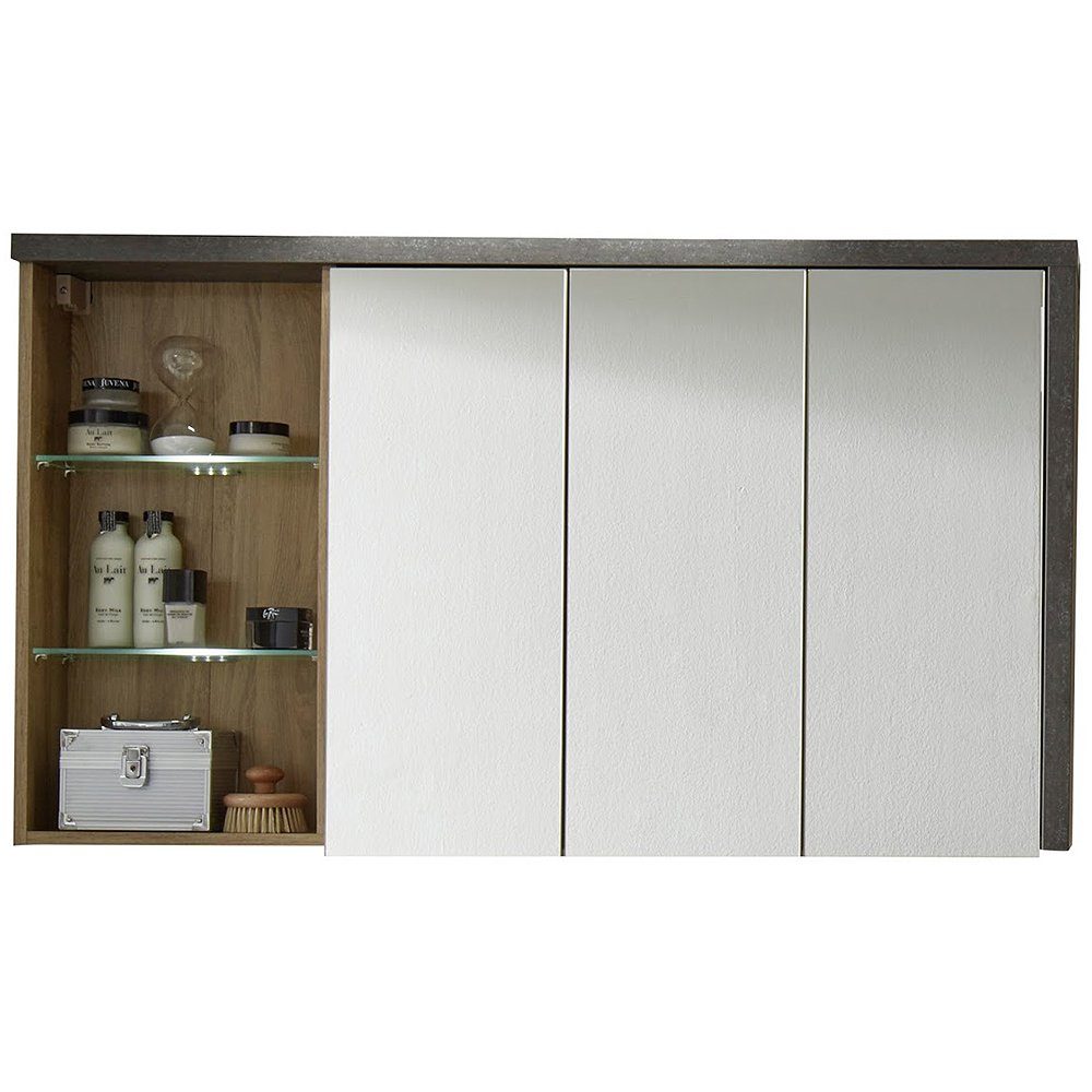 trendteam Spiegelschrank Badezimmerspiegel Wandspiegel Spiegel Badschrank Grau 123x71x18cm