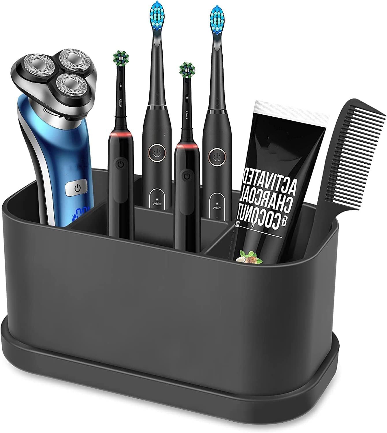 Minicloss Badorganizer Zahnbürstenhalter Badezimmer Zahnpastaständer Wasserdichtes Silikon, mit Saugnapf zur Befestigung der Arbeitsplattenwand nach Belieben