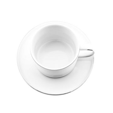 Almina Tasse edler Kaffeetassen Set 12 Teilig - 200ml Tasse in weiß Verzierung