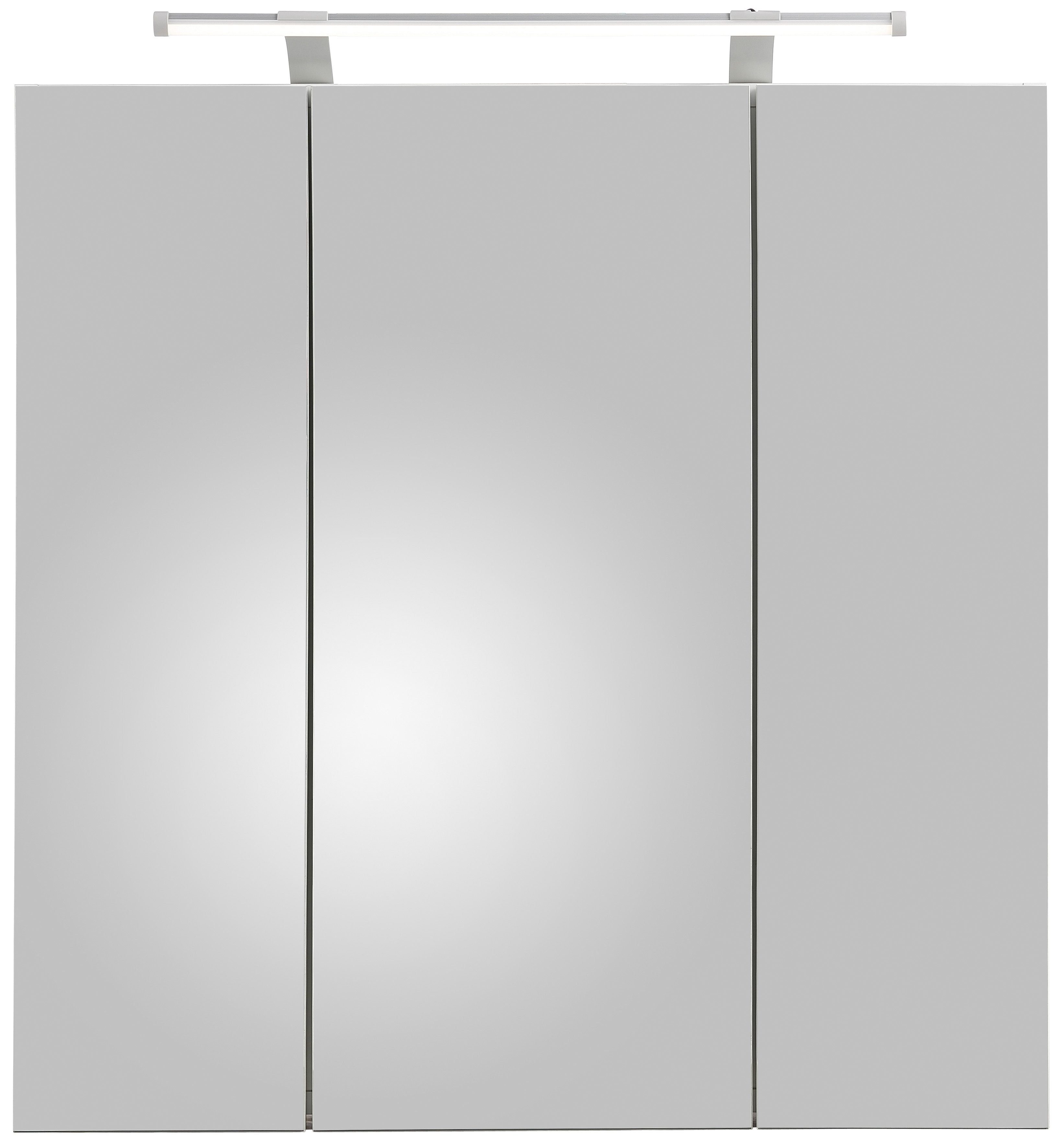 cm, Schalter-/Steckdosenbox Breite 3-türig, Spiegelschrank Schildmeyer Dorina 70 LED-Beleuchtung,