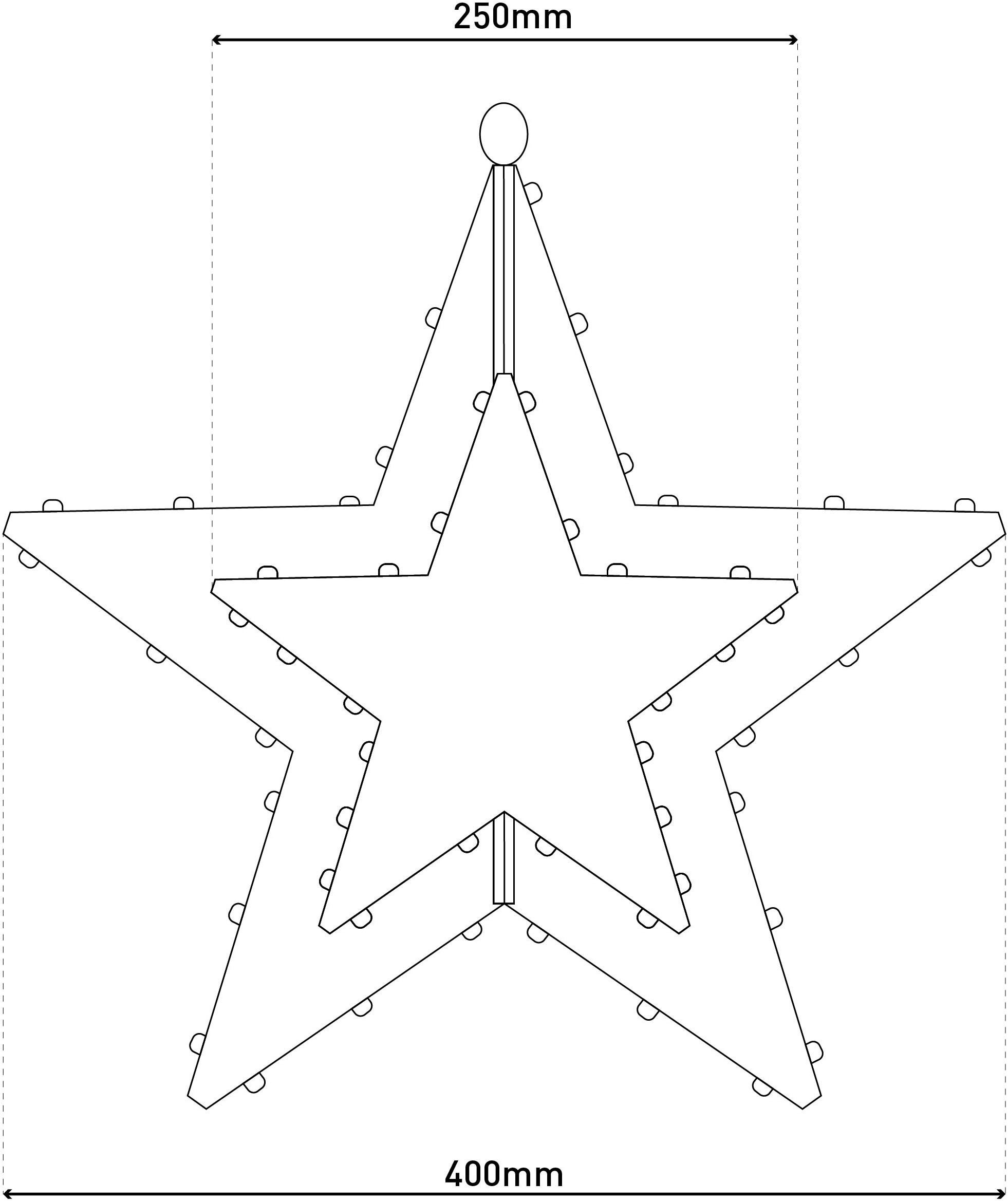 näve Dekolicht Stern, LED fest integriert, Warmweiß, golden mit Aufhängung Ã˜ 40cm Licht warmweiß 70 LED IP44