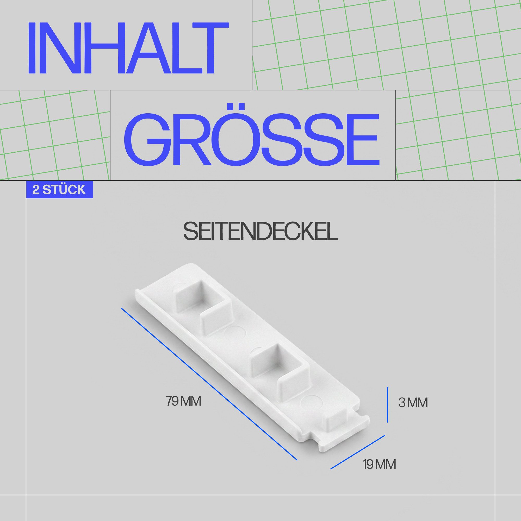 Bestlivings Gardinenschiene Seitendeckel, 2-läufig, geklemmt, Kunststoff, 2er-Pack, robust, Stopper-Funktion, Steckmontage, Made in EU – Bild 2 von 5