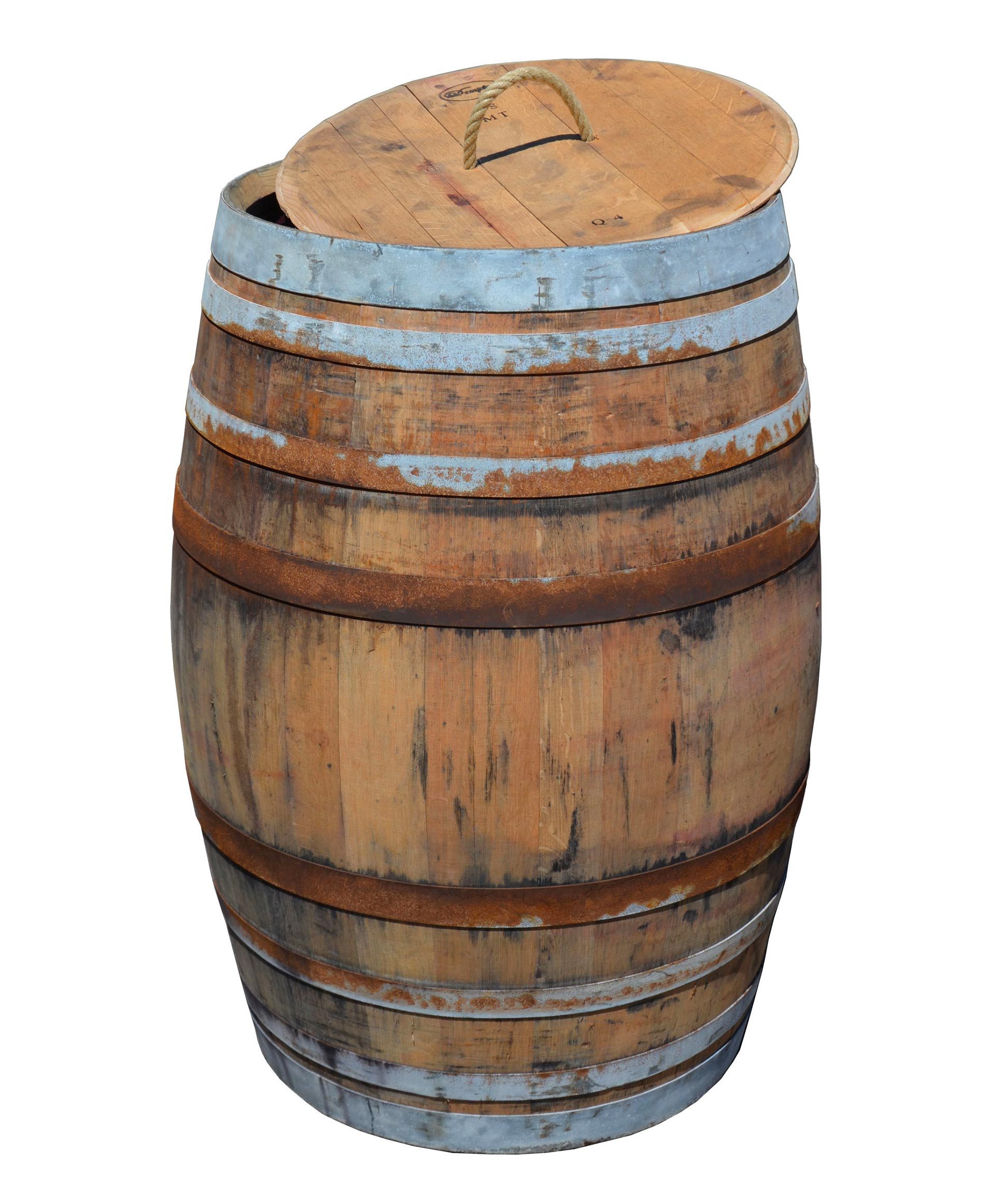 Temesso Regentonne 225L Weinfass RUSTIKAL als Regenfass, 225 l, ohne Deckel