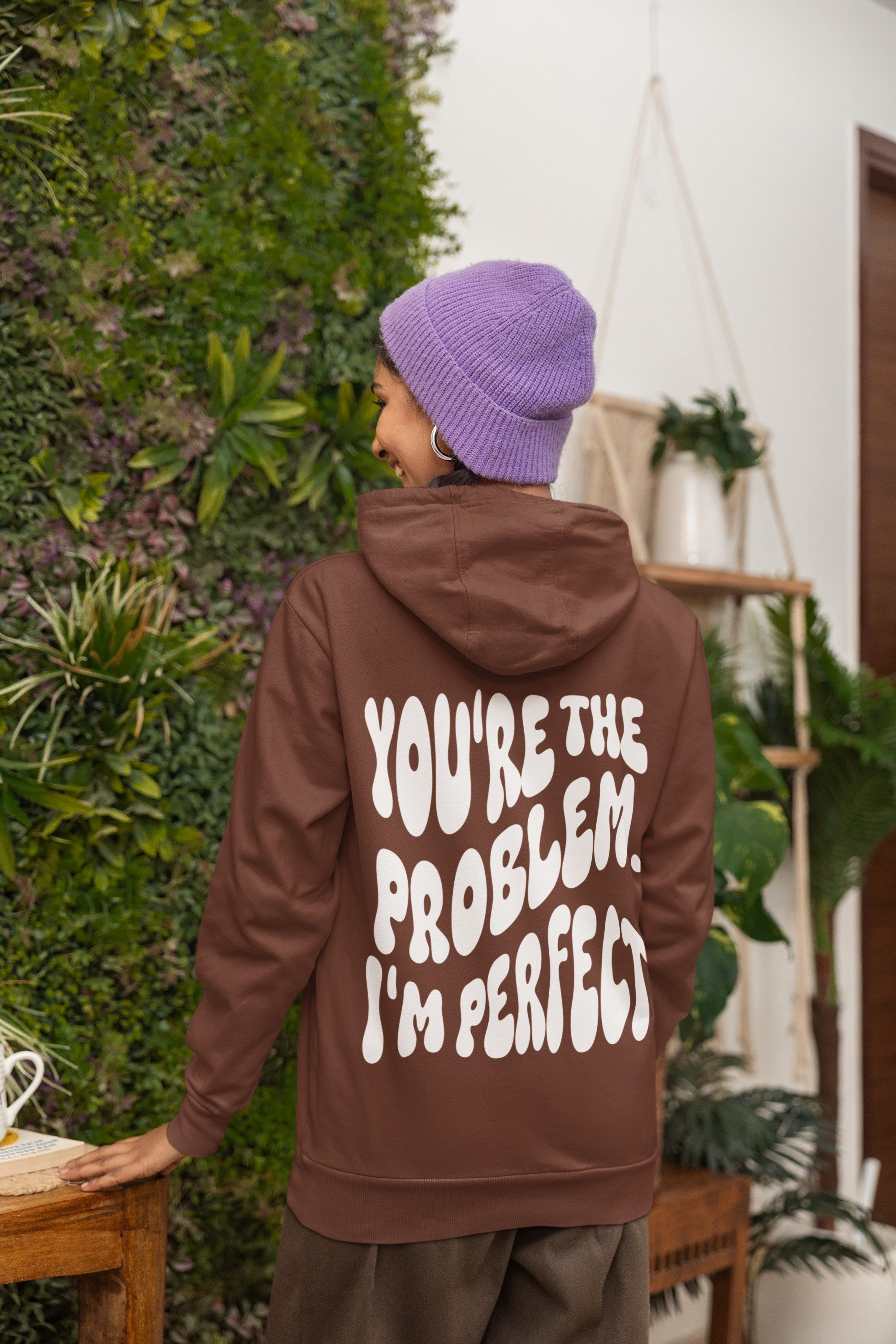 Baddery Kapuzenpullover Hoodie - „Love Yourself“ - Self-Love Kapuzenpulli mit Rückendruck, hochwertiger Siebdruck, auch Übergrößen – Bild 4 von 5