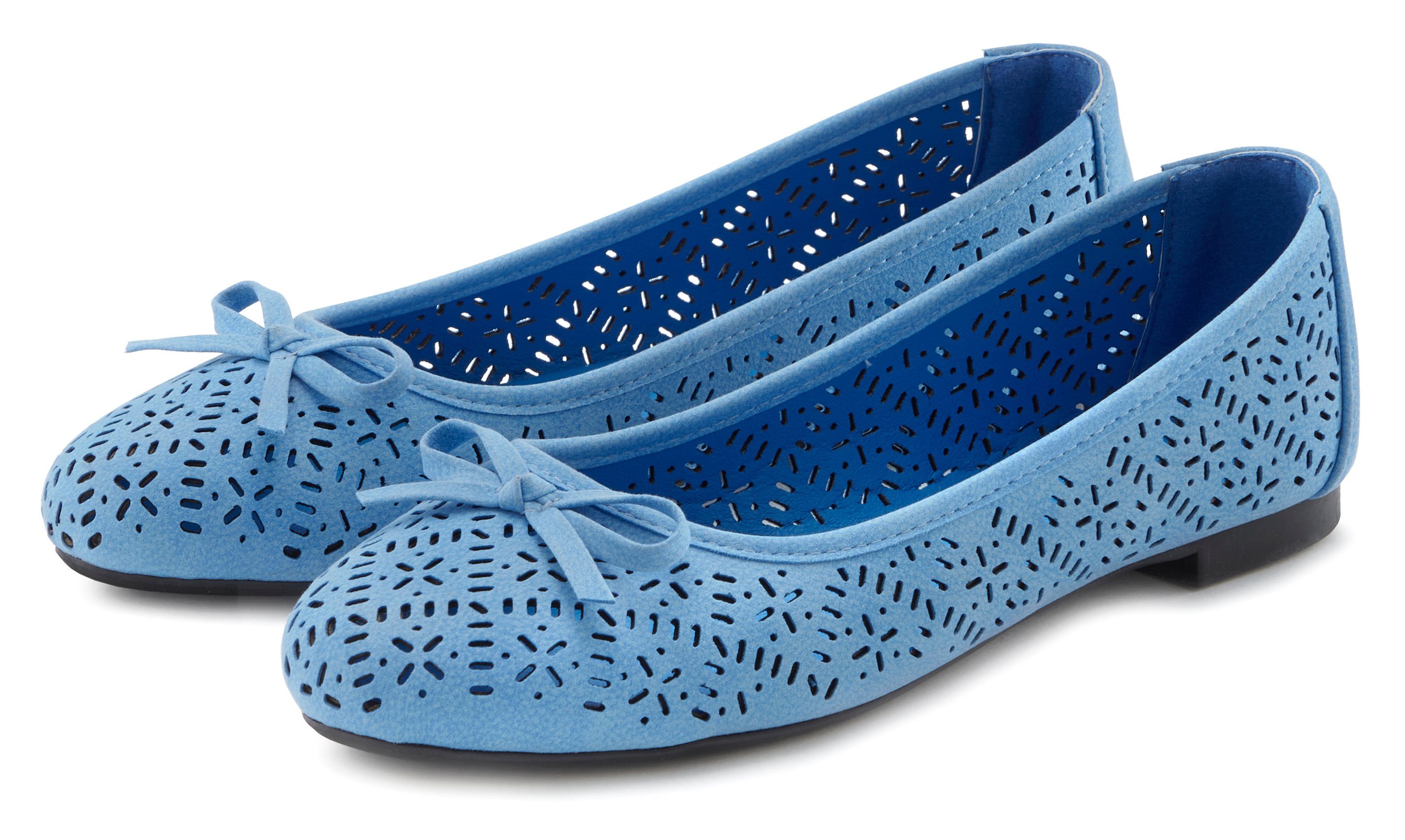 LASCANA Ballerina Freizeitschuh, Slipper, Halbschuh mit kleinen Cut-Outs VE günstig online kaufen