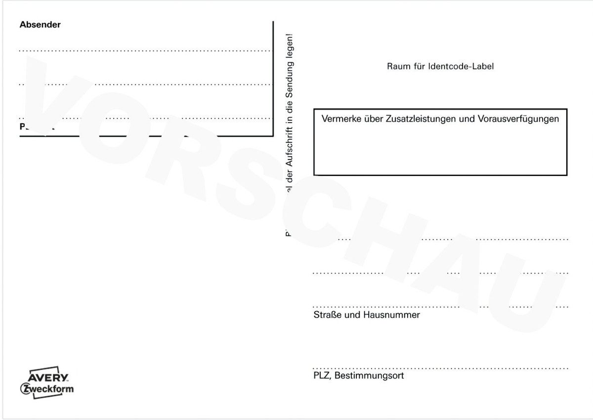 Formularblock Adressaufkleber/Paketaufkleber A6 selbstklebend 100 Blatt