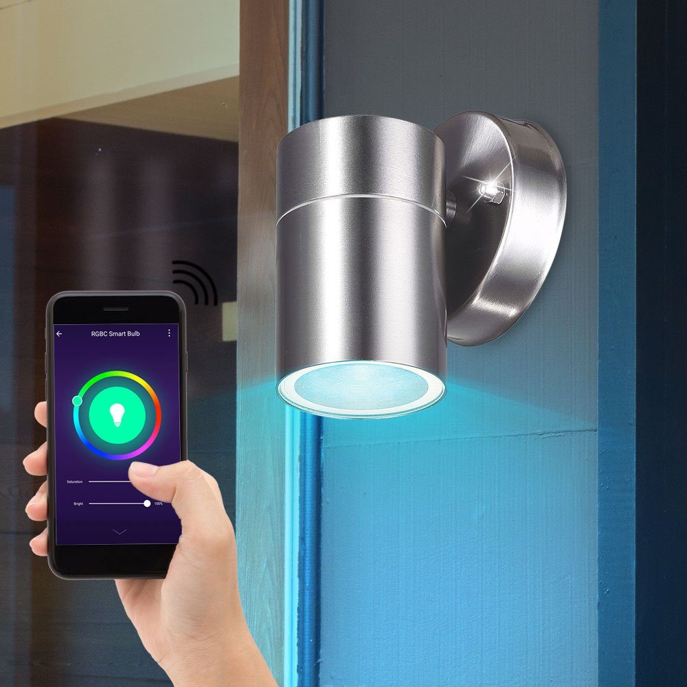 Smarte LEDLeuchte, Smart Edelstahl Außen Wand Lampe App