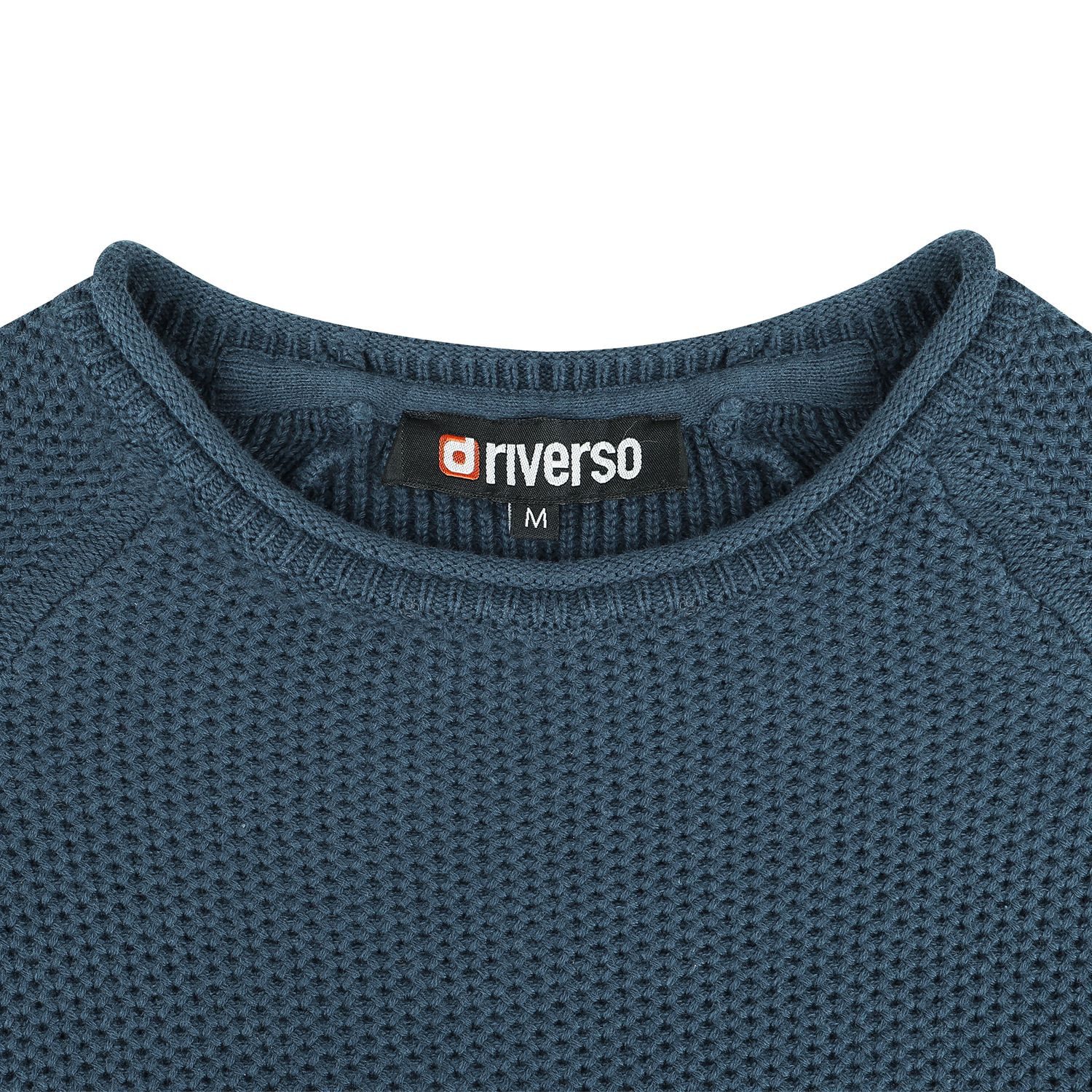 riverso Sweatshirt Herren Rundhals Pullover RIVElias Regular Fit Basic Longsleeve Shirt aus 100% Baumwolle